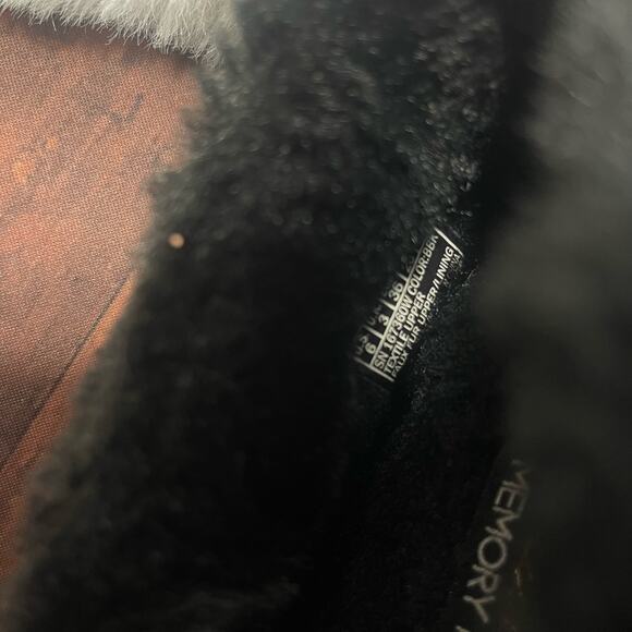 Skechers Memory Foam Slip On Clogs Black Gold Metallic Faux Fur Shoes‎ 6 - Picture 6 of 6